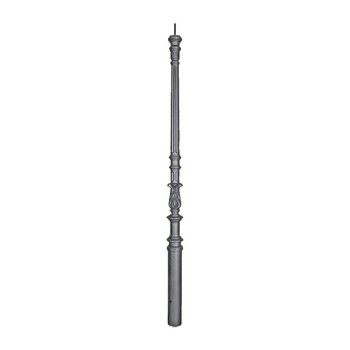 Poteau fonte hauteur 1150mm rainuré et embase Ø60mm creuse