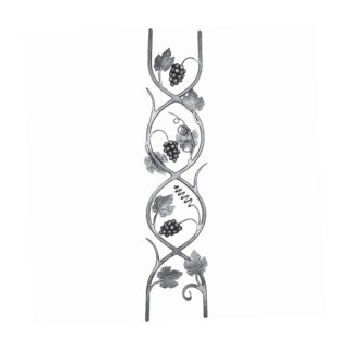 Balustre 2 barreaux feuilles de vigne et raisins 1000x215mm ø14mm