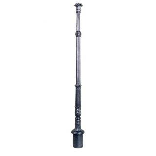 Poteau fonte hauteur 1150mm rainuré et embase Ø75mm pleine