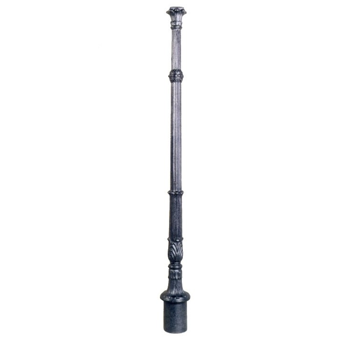 Poteau fonte hauteur 1150mm rainuré et embase Ø75mm pleine