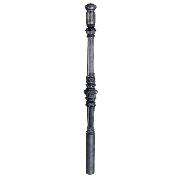 Poteau fonte hauteur 1150mm décorée et embase Ø60mm 280mm