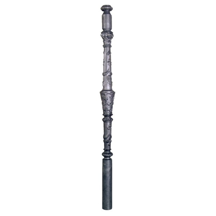 Poteau en fonte hauteur 1150mm décorée embase Ø60mm 280mm