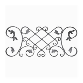 Panneau décoratif acier rainé avec feuilles forgées 370x880mm 16x8