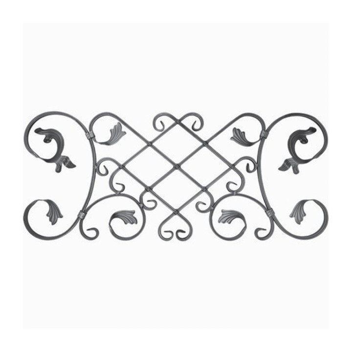Panneau décoratif acier rainé avec feuilles forgées 370x880mm 16x8