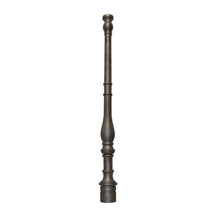 Poteau fonte pour escaliers lisse et galbé hauteur 950mm base Ø75