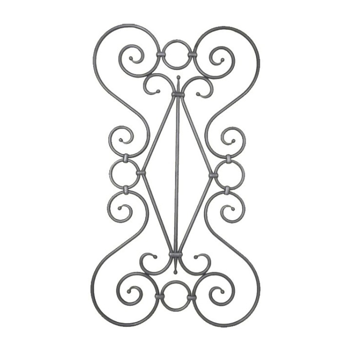 Panneaux déco fer forgé finitions boules grenaillé 950x535 ø12mm