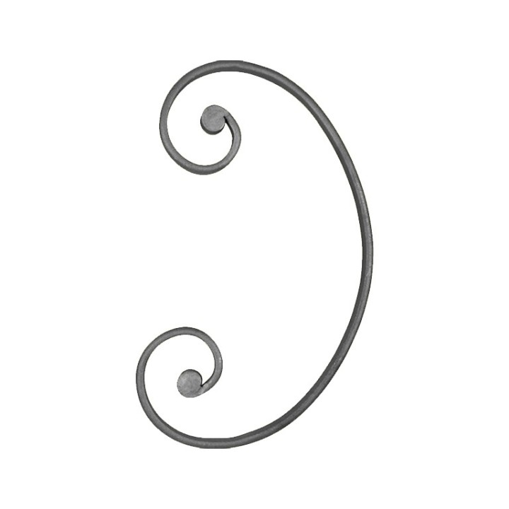 Volute avec extrémités à noyaux en forme de C plat de 20x8mmm
