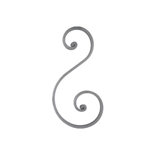 Volutes avec extrémités à noyaux en forme de S plat de 16x6mm