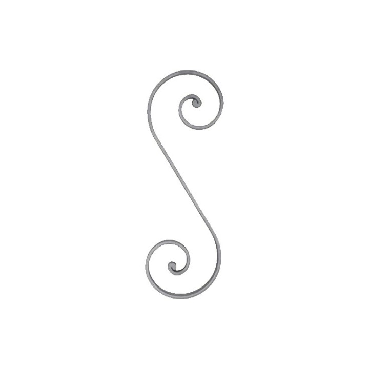 Volute avec extrémités à noyaux en forme de S plat de 16x6mm