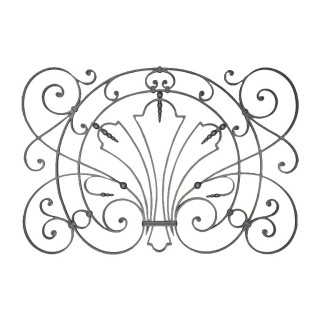 Panneaux déco fer forgé finitions boules grenaillé 1250x850 ø12mm