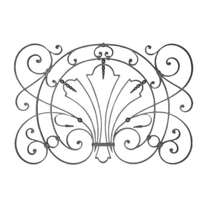 Panneaux déco fer forgé finitions boules grenaillé 1250x850 ø12mm