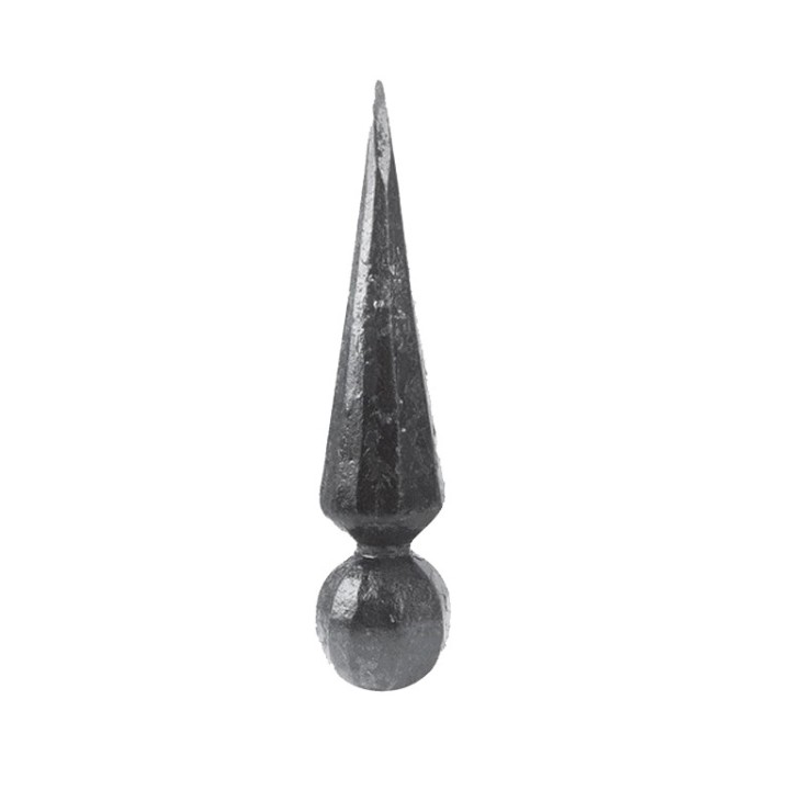 Pointe de lance effilée en acier forgé 125mm collerrette ø30mm