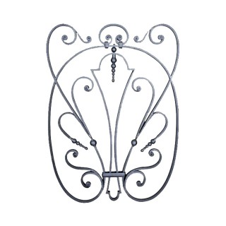 Panneaux déco fer forgé finitions boules grenaillé 620x850 ø12mm