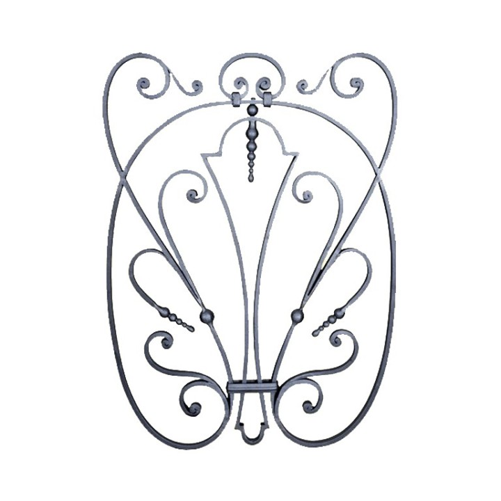 Panneaux déco fer forgé finitions boules grenaillé 620x850 ø12mm