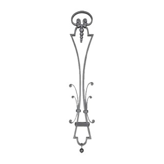 Panneaux déco fer forgé finitions boules grenaillé 150x850 ø12mm