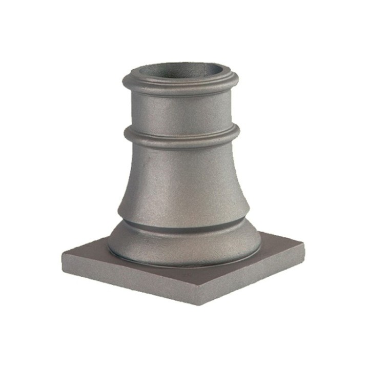 Embase lisse avec plaque de poteau modulaire Ø80mm ou Ø100mm