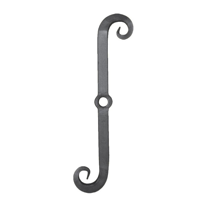 Clefs de tirants en acier forgé en "S" hauteur 525x105mm 30x30mm