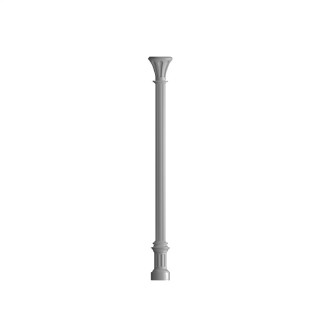 Ensemble poteau colonne fonte d'alu Ø80mm cannelée htr. 2,735m