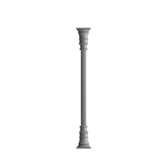 Ensemble poteau colonne Ø80mm cannelée htr. 2,735m base moyenne
