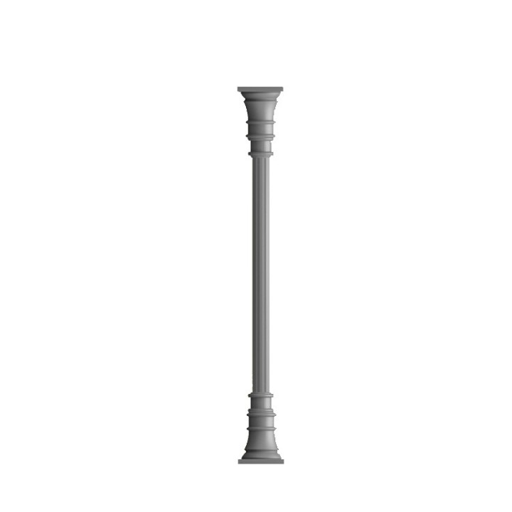 Ensemble poteau colonne Ø80mm cannelée htr. 2,735m base moyenne