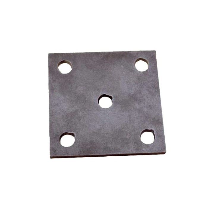 Plaque de fixation à fixer au sol par tire-fonds. Extérieur 100x100x6