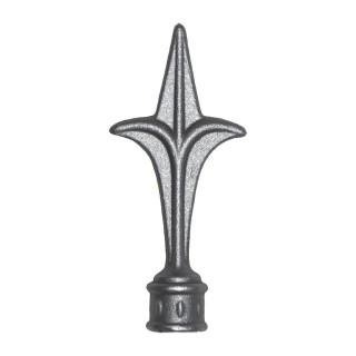 Pointe de lance fleur de lys acier 114mm collerette à souder Ø21mm
