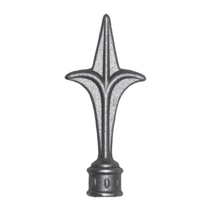 Pointe de lance fleur de lys acier 114mm collerette à souder Ø21mm