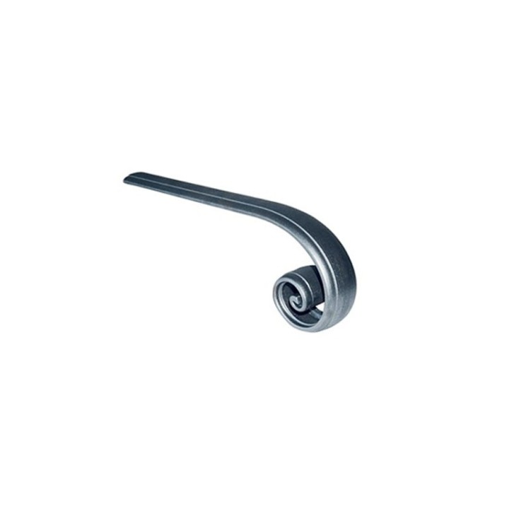 Crosse de départ d'escalier cintrée moulurée acier en 40x10mm