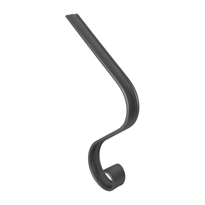 Crosse de départ d'escalier en "S" cintrée d'un profilé en 40x8mm