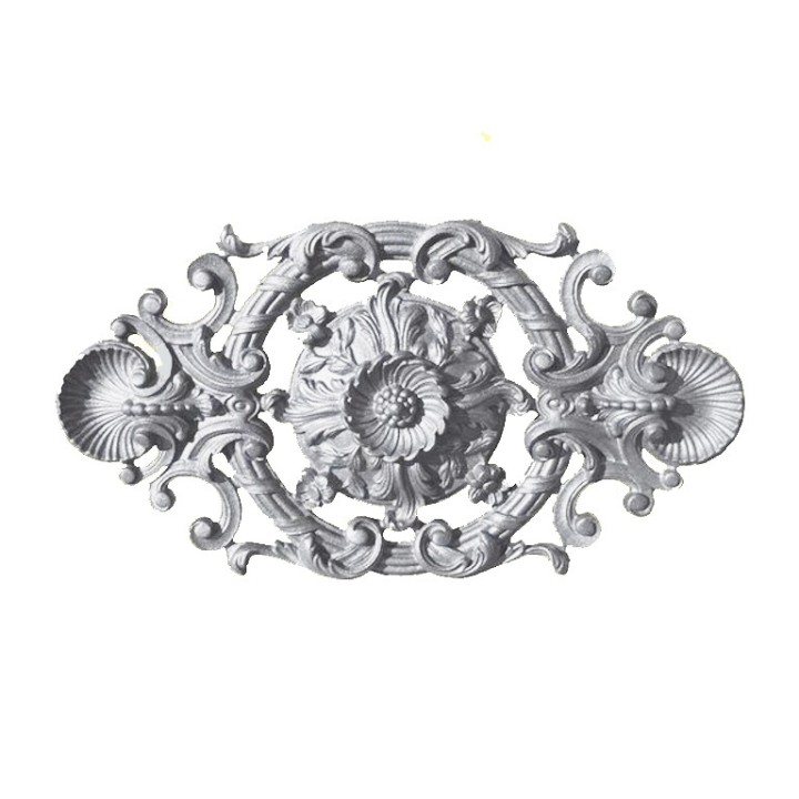Palmette décorative fonte fonte zinguée ou alu 410x215 trous M6