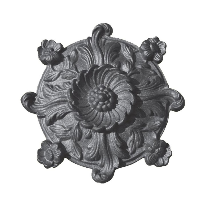 Rosaces décoratives fonte ou fonte zinguée 170x170mm 2 trous M6