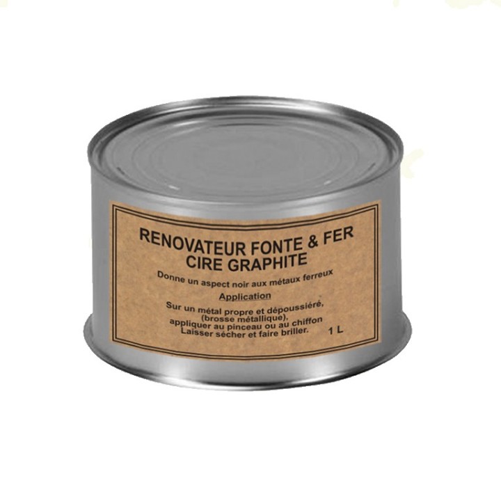 Bidon de 1 litre de produit traitement cire graphitée noire métaux