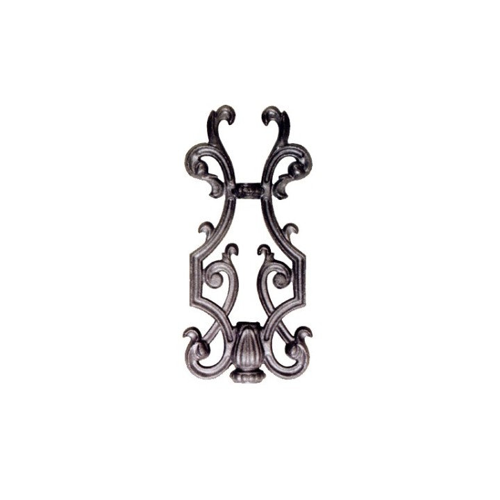 Habillage en fonte de balustre Ø16mm 285x130mm avec motifs