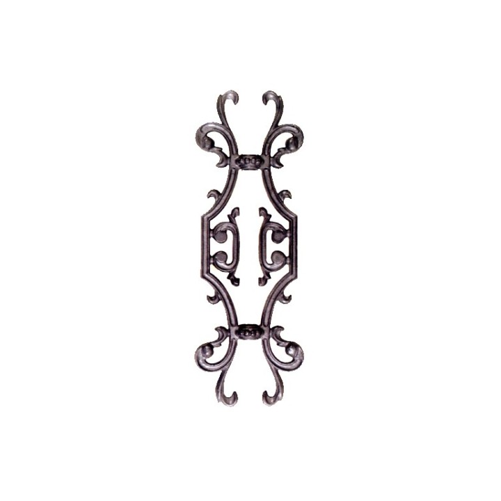 Habillage en fonte de balustre Ø16mm 380x120mm avec motifs