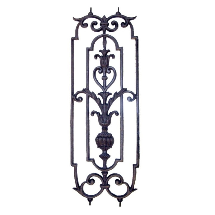 Balustre en fonte décorative hauteur 980x280mm avec inserts acier