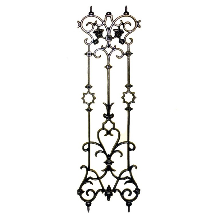Balustre en fonte décorative hauteur 900x280mm avec inserts acier