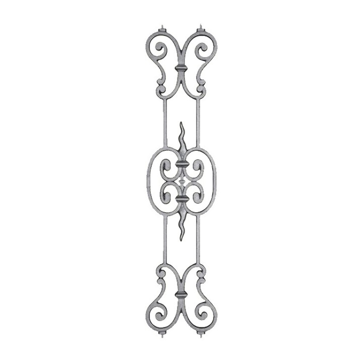 Balustre en fonte décorative hauteur 890x200mm avec inserts acier