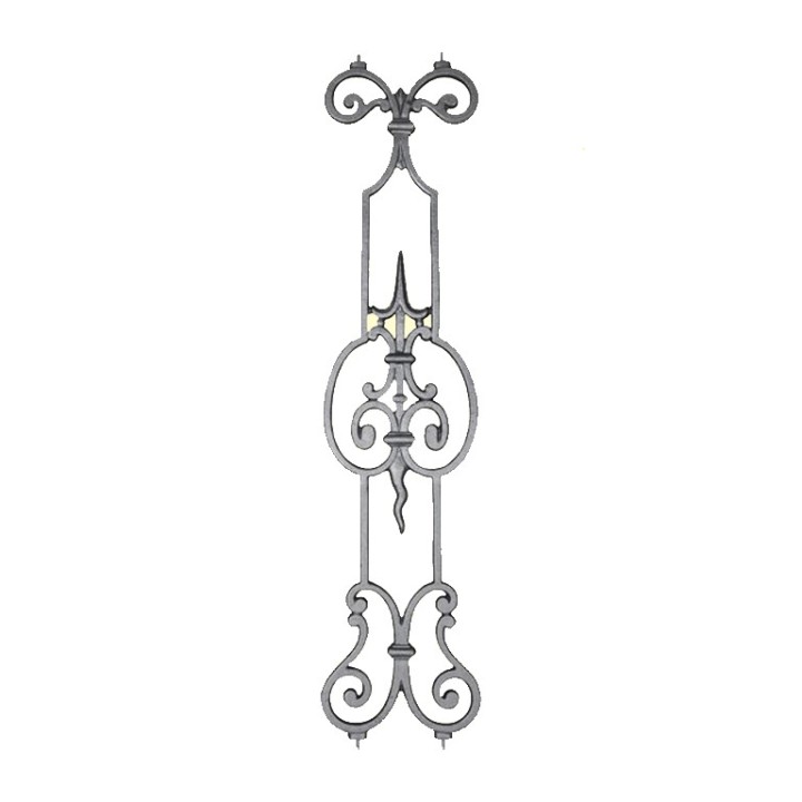 Balustre en fonte décorative hauteur 890x200mm avec inserts acier