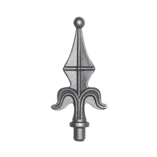 Pointe de lance fleur de lys à boule en acier à souder 130mm
