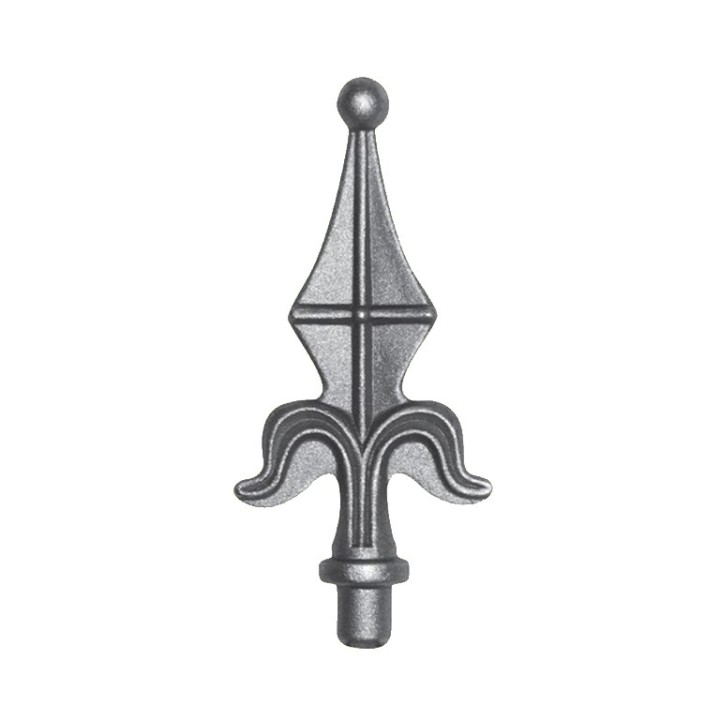 Pointe de lance fleur de lys à boule en acier à souder 130mm