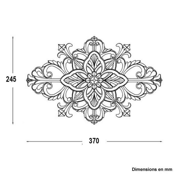 Palmettes losange 370x240mm en fonte, aluminium ou zinguée