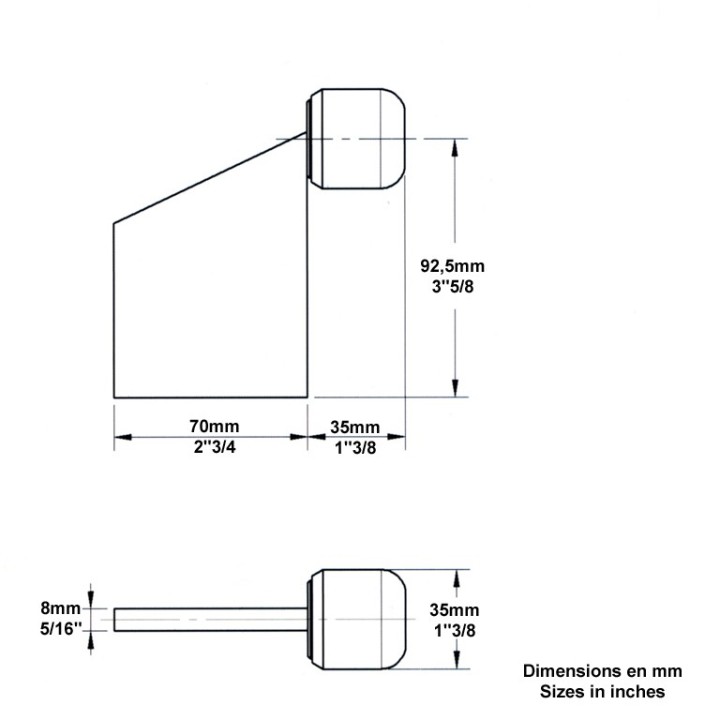 Ces butoirs limitent l'ouverture des vantaux de portails ou portillons