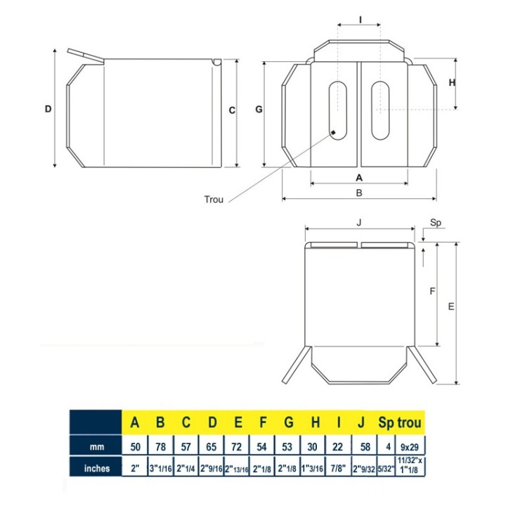 Avaloirs guides de rails pour portails auto-portants cantilever