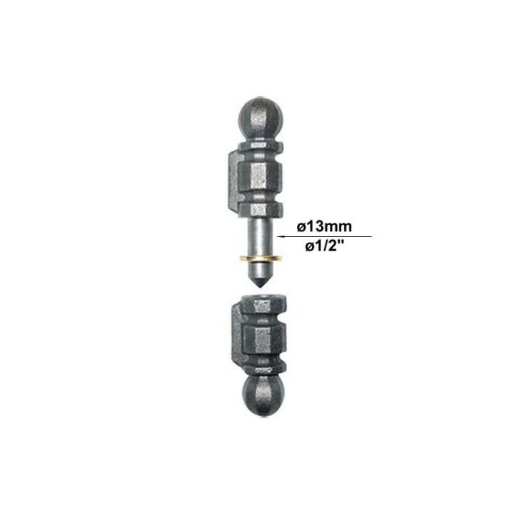 Gonds en acier forgé à souder  hauteur 125 ou 150mm hexogonaux