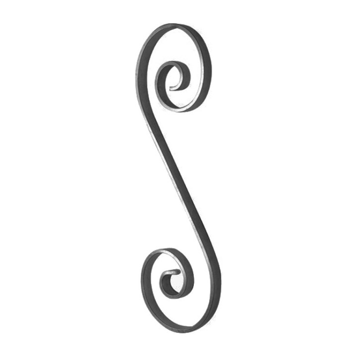 Volutes en formes de S aluminium hauteur 360mm 14x5 ou 20x3mm