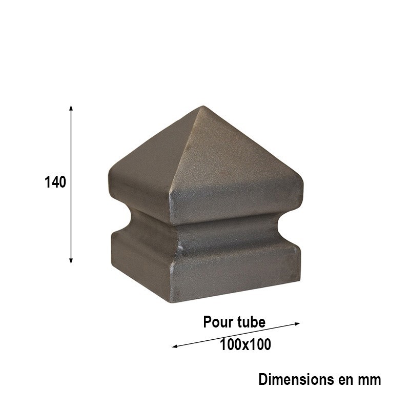 Couvre tubes en acier avec chapeau en forme pyramidale diamant