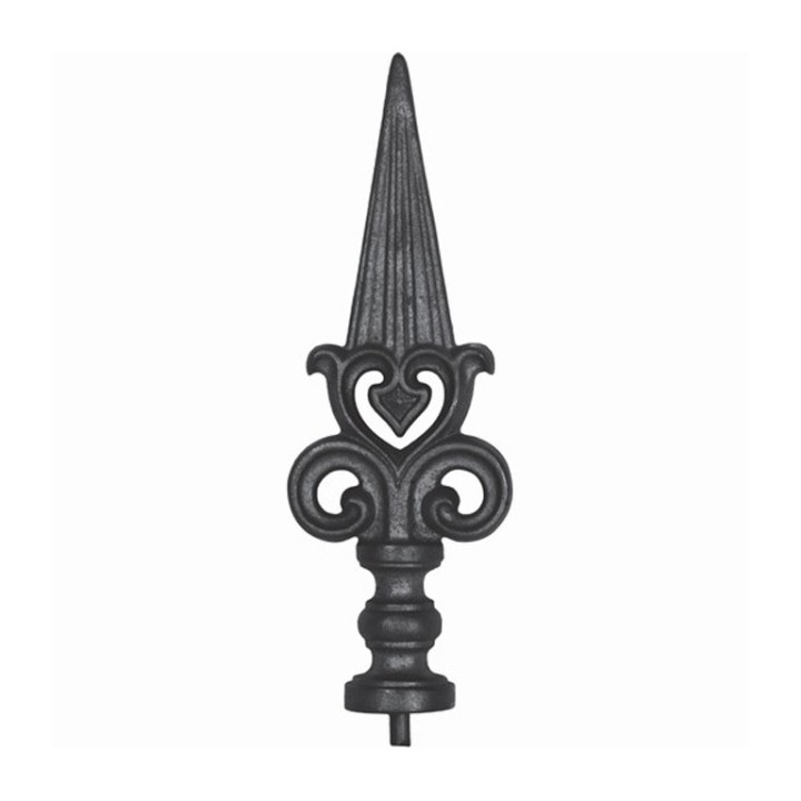 Pointe de lance massive en fonte 260mm insert acier base ø44mm
