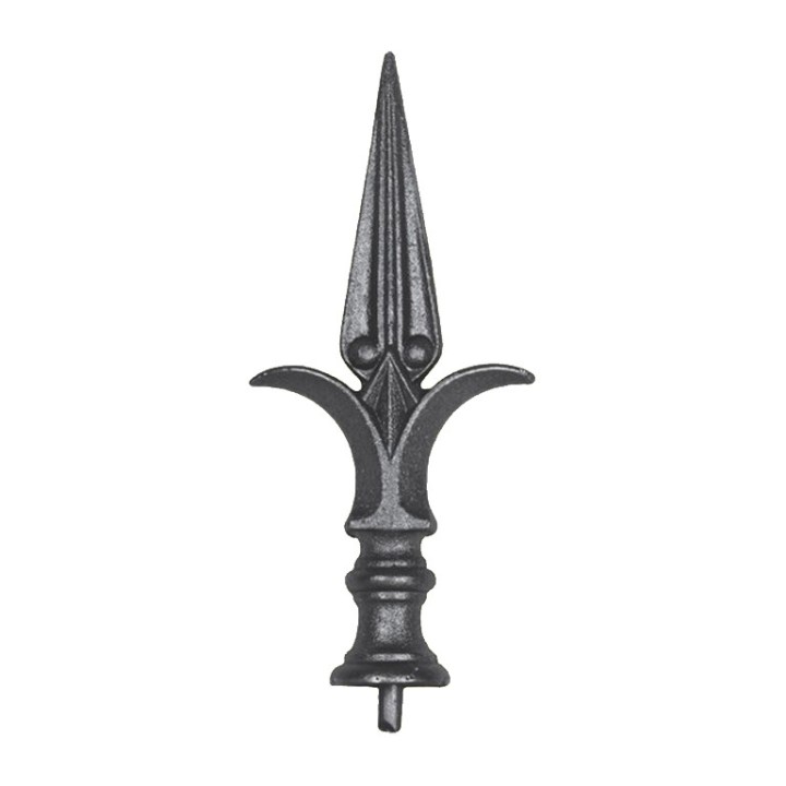 Pointe de lance fleur de lys fonte 215mm insert acier base ø31mm