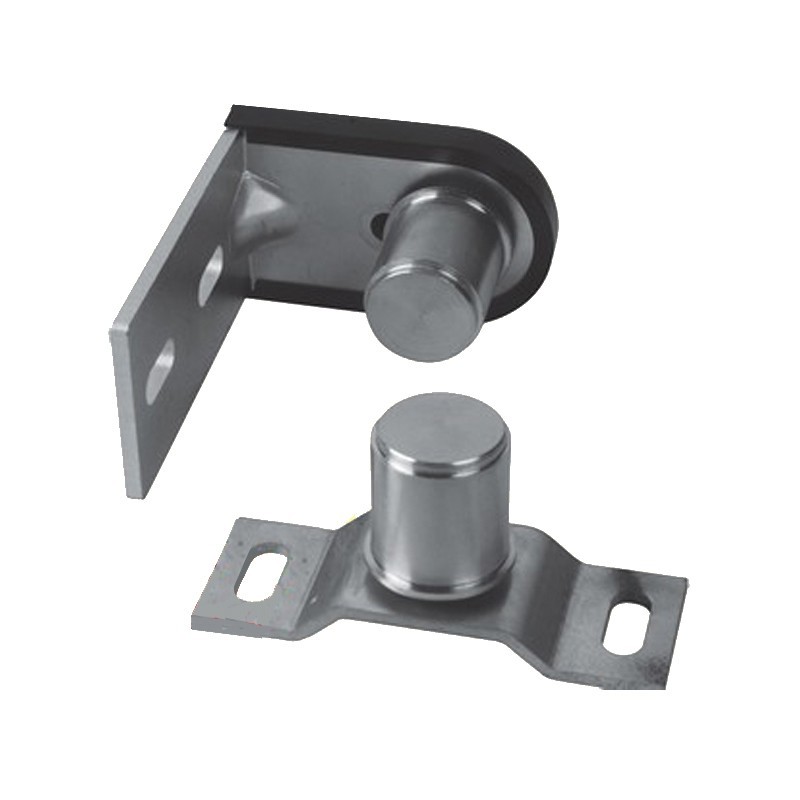Ensemble gond et pivot en acier sur platines pour tube 40x40mm
