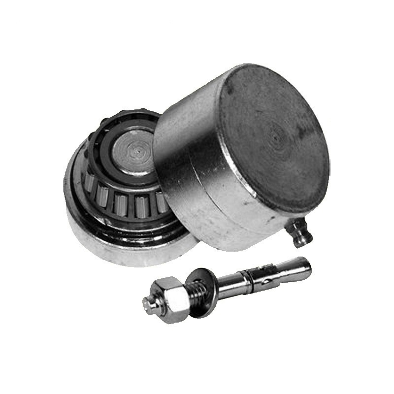 Pivots bas en acier Ø68mm roulement conique tube de 50x50mm